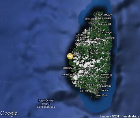 map: Saint Lucia diving