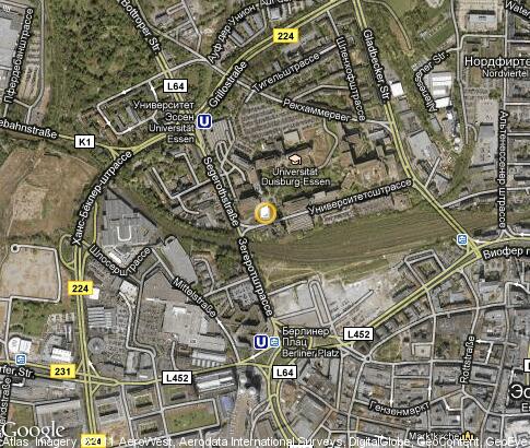 map: Universität Duisburg-Essen, Studienort Essen