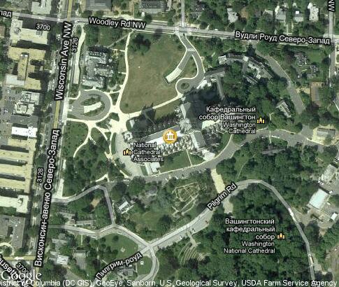 Detailed interactive map Washington National Cathedral
