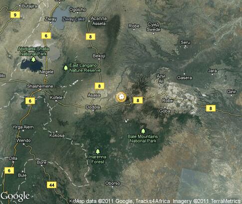 map: Bale Mountains National Park