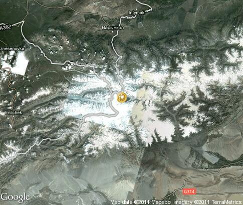 map: Kyrgyzstan, mountaineering
