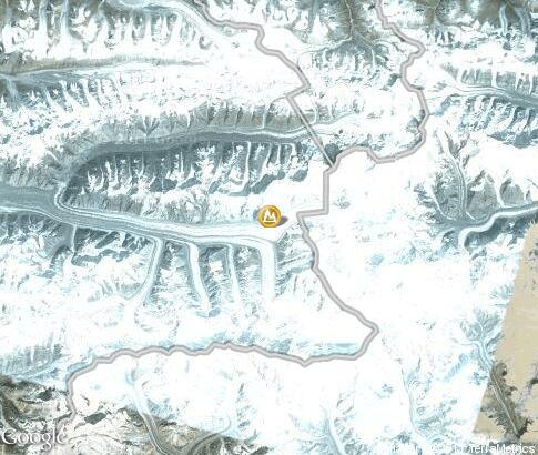 map: South Ingelchek glacier
